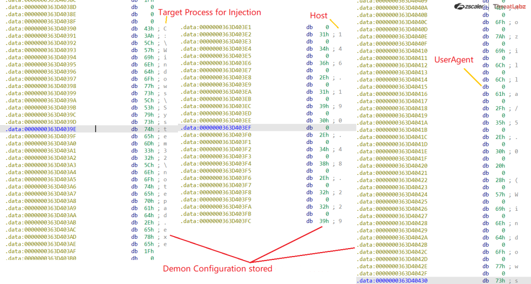 Fig 26. Demon Configuration stored in the .data section